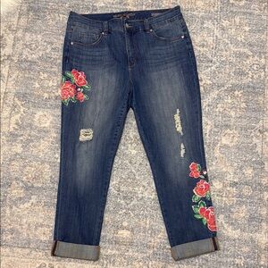 Melissa McCarthy Seven Embroidered Skinny Jeans Size 18
